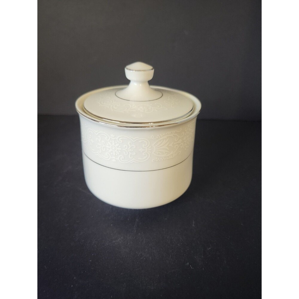 White Lace Brentwood China Sugar Bowl